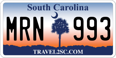 SC license plate MRN993