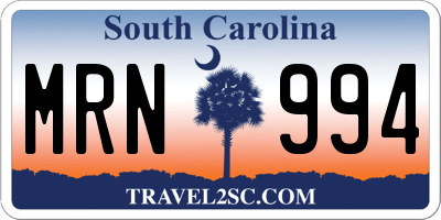 SC license plate MRN994