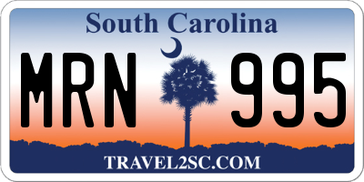 SC license plate MRN995