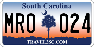 SC license plate MRO024