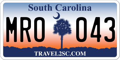 SC license plate MRO043