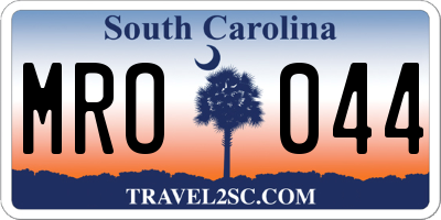 SC license plate MRO044