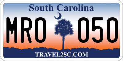 SC license plate MRO050