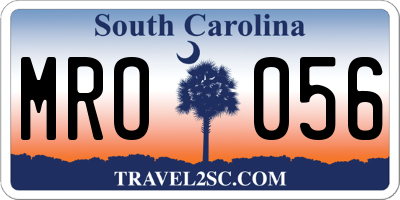 SC license plate MRO056