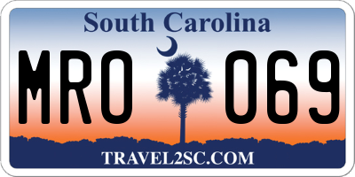 SC license plate MRO069