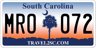 SC license plate MRO072
