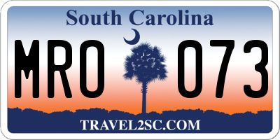 SC license plate MRO073