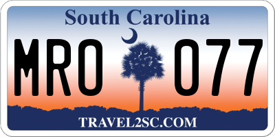 SC license plate MRO077