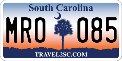 SC license plate MRO085