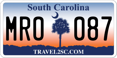 SC license plate MRO087