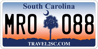 SC license plate MRO088