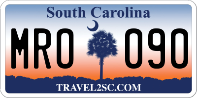 SC license plate MRO090