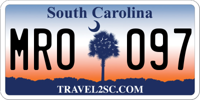 SC license plate MRO097