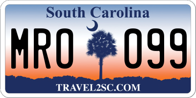 SC license plate MRO099