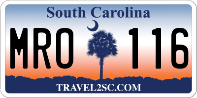 SC license plate MRO116