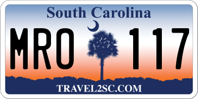 SC license plate MRO117