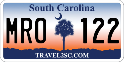 SC license plate MRO122
