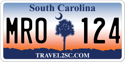 SC license plate MRO124