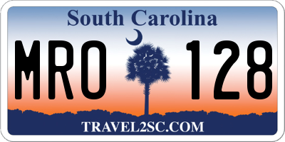 SC license plate MRO128