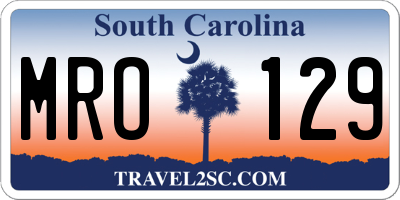 SC license plate MRO129