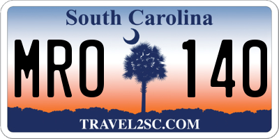 SC license plate MRO140