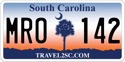 SC license plate MRO142