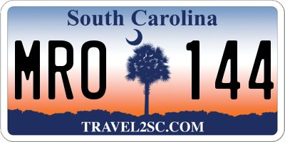 SC license plate MRO144