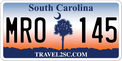 SC license plate MRO145