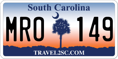 SC license plate MRO149