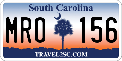 SC license plate MRO156