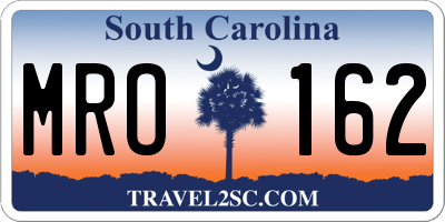 SC license plate MRO162