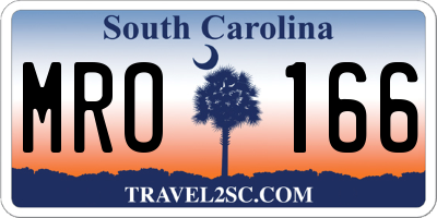 SC license plate MRO166