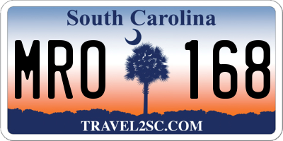 SC license plate MRO168