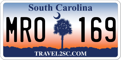 SC license plate MRO169
