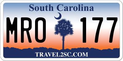 SC license plate MRO177