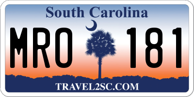 SC license plate MRO181
