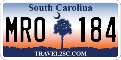 SC license plate MRO184