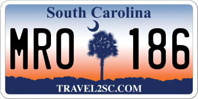 SC license plate MRO186