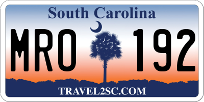 SC license plate MRO192