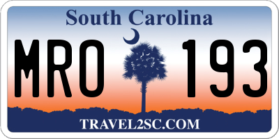 SC license plate MRO193
