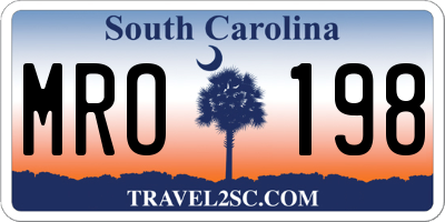 SC license plate MRO198