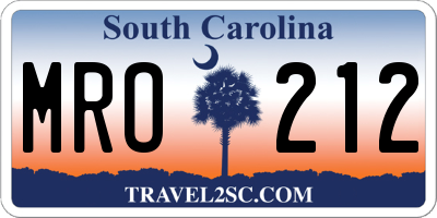 SC license plate MRO212