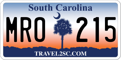SC license plate MRO215