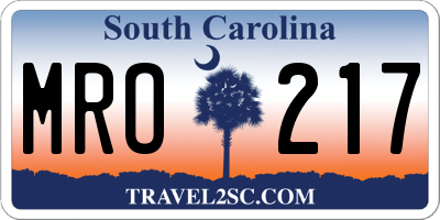 SC license plate MRO217