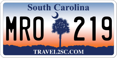 SC license plate MRO219