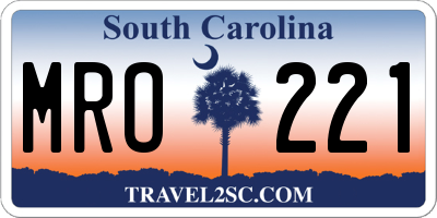 SC license plate MRO221