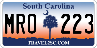 SC license plate MRO223