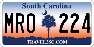 SC license plate MRO224