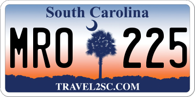 SC license plate MRO225