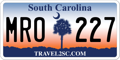 SC license plate MRO227